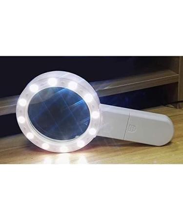 Magnifier Extra Large with 12 LED Handheld Magnifying Glass and Light 30X Jumbo Size Illuminated Magnifier Large 100mm Distortion-Free Illuminated Magnifier with Glass Lens Compatible with - Buy Online on GoSupps.com