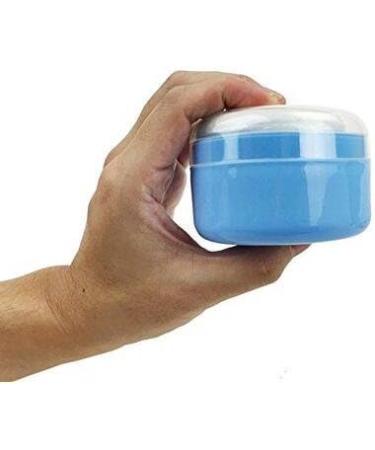 3.5'' Powder Puff Kit Container Dispenser Case | Portable Makeup Cosmetic Jar | Blue - Home & Travel - Buy Online on GoSupps.com