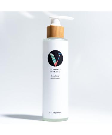 Vegan Luxe Esthetics Skincare I Detoxifying Gel Cleanser I Face Cleanser for Oily + Combination Skin Types I Controls Acne Oil and Reduces the appearance of Pores.