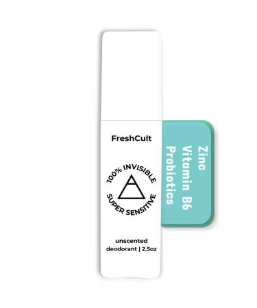 Unscented FreshCult Deodorant Spray - Nourishes Skin - Senstive Skin - Stress Sweat Protect -Zero Stain - Aluminum-Free Baking Soda-Free Alcohol-Free Fragrance-Free
