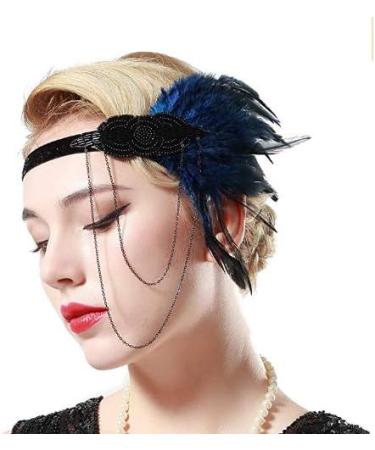 Iwobi Gatsby Feather Headband | Vintage Flapper Party Accessory | Classic Theme Accessories - Buy Online on GoSupps.com
