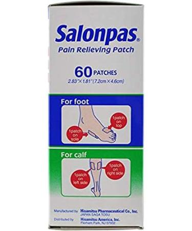 Salonpas Pain Relieving Patches 60 Count Pack - Fast Relief, Long Lasting - Pack of 3 - Buy Online on GoSupps.com
