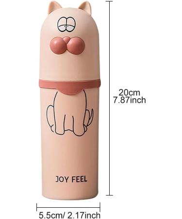 3-Piece Children's Toothbrush Cup Set | Cute Cat Caricature Travel Holder for Home School & Camping - White Green Pink - Buy Online on GoSupps.com
