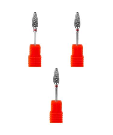 POPETPOP 3pcs Nail Polisher Professional Nail Drill Bits Brocas Para Drill Nails Electric Manicure Drill Bit Head Drill Bits Heads Nail Supplies Electric Nail Vacuum Tungsten Steel Alloy 7x1.3cmx3pcs As Shown 1x3pcs