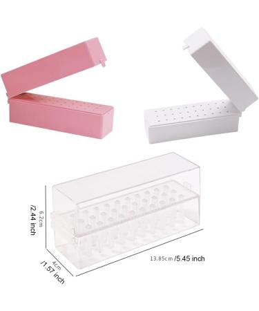 lmoikesz 30 Holes Nail Art Drill Storage Box Bit Holder Cover Tool Plastic Dustproof Case Manicure Accessories Organizer Pink - Buy Online on GoSupps.com