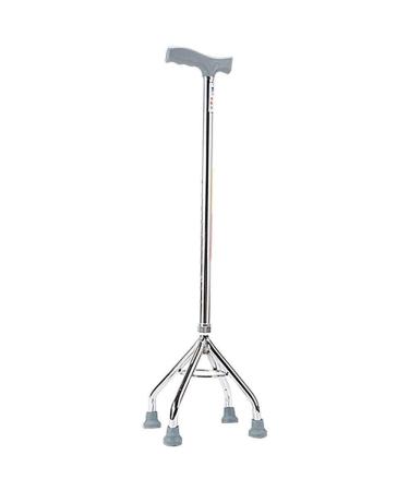 WolFum Disabled Elderly Stainless Steel Walking Stick Cane Height Adjustable Four-Foot Safety Auxiliary Balance Walking aid Travel Crutches for Man Woman Male Mountain Climbing Walk Crutches Hello