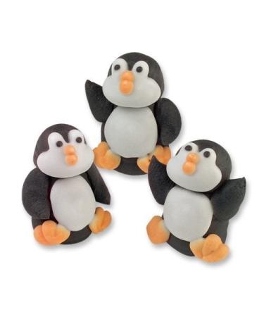 Sugar Penguins 3D - Edible Sugar Christmas Cupcake Toppers/Cake Decoration