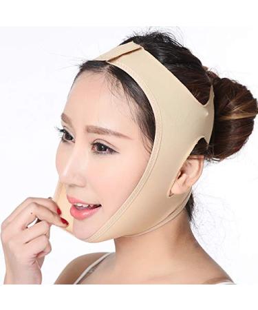 Face Lifting Slimming Belt  Facial Cheek V Shape Lift Up Thin Mask Strap Face Line Smooth Breathable Bandage (M) Medium (Pack of 1)