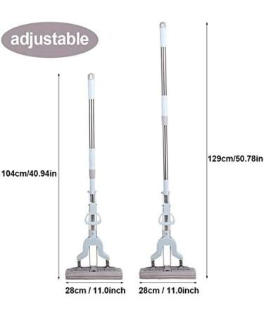 Stainless Steel Telescopic PVA Sponge Mop for All Purpose Floor Cleaning - Buy Online on GoSupps.com