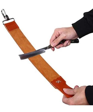 Genuine Leather Razor Strop for Sharp Shaving - Double Sided Sharpening Belt for Razor and Folding Knife - Buy Online on GoSupps.com