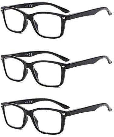 Suertree 3PC Blue Light Blocking Glasses - 2.0x Diopter Reading & Computer Glasses for Men & Women | Anti-Blue Light Visual Aid - Buy Online on GoSupps.com