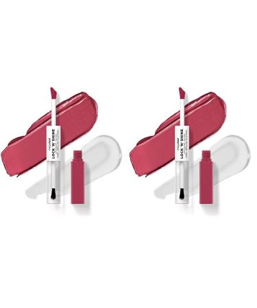 wet n wild Megalast Lock 'N' Shine Lip Color + Gloss Lipstick La Pink (Pack of 2) LA Pink 0.26 Ounce (Pack of 2)