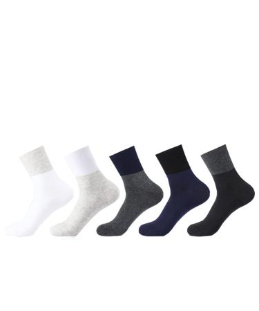 BIHIKI 12 Pairs of Men's Diabetic Socks Loose and Non-Binding