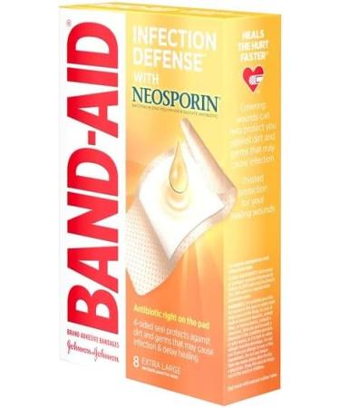 Buy Band-Aid Brand Bandages with Neosporin Antibiotic Ointment - Extra Large 8 ct | Fast International Shipping - Buy Online on GoSupps.com