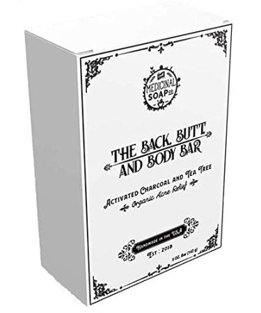 The Medicinal Soap Co. Tea Tree Activated Charcoal Back, Butt, and Body Bar - Natural Acne and Eczema Relief - 5 oz - Buy Online on GoSupps.com