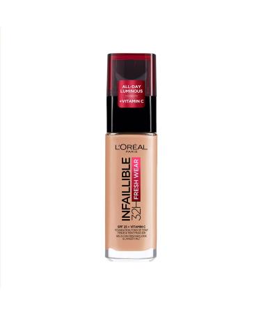 L'Or al Paris Make up waterproof and long-lasting liquid foundation with LSF 25 Infaillible 32h Fresh Wear make-up No. 245 Golden Honey 30 ml - Buy Online on GoSupps.com