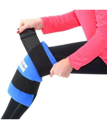 Soft Gel Hot & Cold Knee Wrap for Knee Pain Relief - Reusable & Adjustable | Fits Left or Right Knee - Includes Extra Gel Pack - Buy Online on GoSupps.com