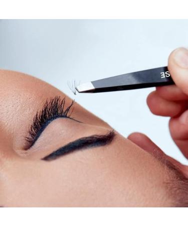 Swaan Stainless Steel Slant Tip and Pointed Eyebrow Grooming Tweezers Set - Facial Hair Remover - Perfect for Ingrown Hair Splinter and Blackhead Removal (Black) - Buy Online on GoSupps.com
