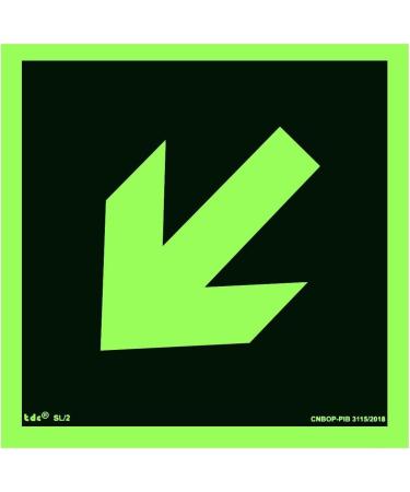 Notlok Safety Work Emergency Exit Sign | Illuminating 15x15 cm | PVC with Foam Adhesive | Compliant with DIN EN ISO 7010 & DIN 67510 | Escape Path Sign with Diagonal Arrow - Buy Online on GoSupps.com
