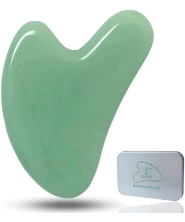 Ditind Gua Sha, Jade Stone Gua Sha Massage Tool, Guasha Tool for Face and Body Skin Massage. Gua Sha Set for Toxins Prevents Wrinkles for SPA Acupuncture, Therapy Trigger Point Treatment. Green