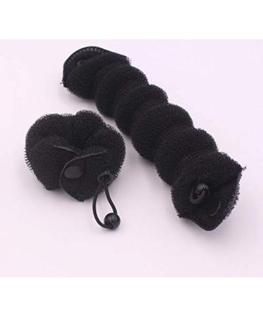 Set of 3 Magic Hair Styling Tools - Hot Donut Bun Ring & Curler Accessories (Black) - Perfect for Effortless Updos - Buy Online on GoSupps.com