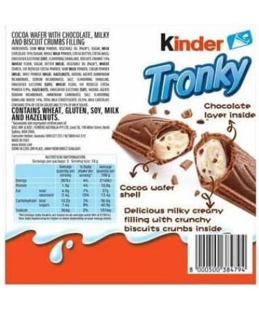 Ferrero Tronky Children's Cocoa Waffle Creamy Filling with Biscuit Pieces 10 x 90 g + Italian Gourmet Polpa 400 g - Buy Online on GoSupps.com