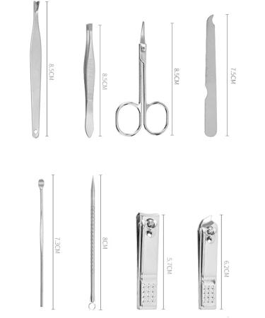 Nail Clippers Set Manicure Pedicure Built-in Nail File Home Travel Suitable for Gifts Mini 8-Piece Set Black - Buy Online on GoSupps.com