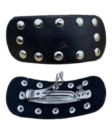 Real leather studded Hair cacher/clip