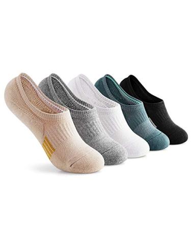 Gonii Womens No Show Socks Athletic Ankle Socks Cushioned Running Low Cut 5-8 Pairs 5 Pairs Quotidian Colors 5-8