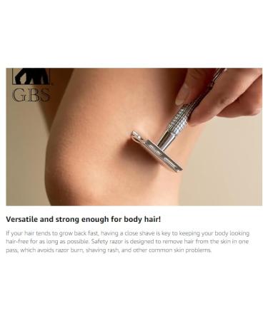 G.B.S Long Handle Classic Double Edge Safety Razor | Butterfly Open Design & 10 Stainless Steel Blades | Ultimate Clean Shave for Men - Buy Online on GoSupps.com