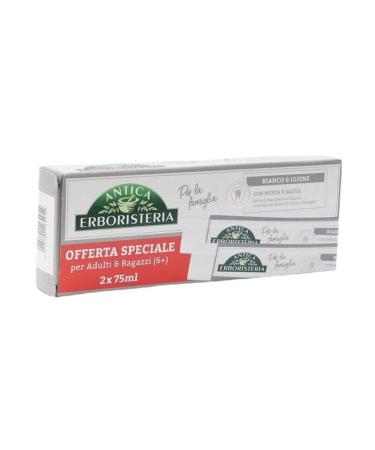 Antica Erboristeria Toothpaste Family White & Hygiene - Natural Whitening 75 ml x 2 | International Shipping Available - Buy Online on GoSupps.com