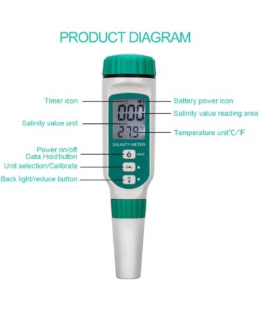 Digital Salinity Meter Tester Pen Food Beverages Salt Content Water Quality Test Aquarium Seawater Meter Measurement Salinometer - Buy Online on GoSupps.com