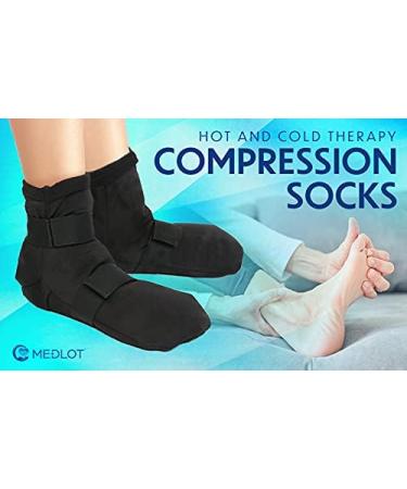 Foot Ankle Ice Pack Cooling Socks with 6 Reusable Gel Packs - Hot Cold Therapy for Pain Relief & Swelling - Plantar Fasciitis, Achilles Tendonitis, Sprains - Buy Online on GoSupps.com