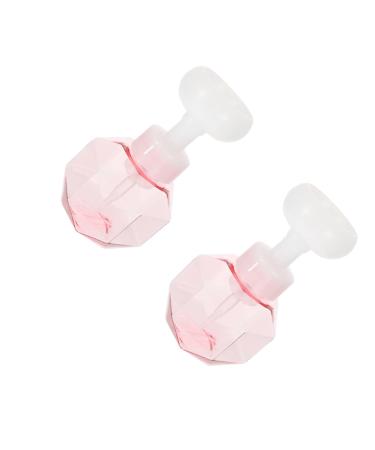 Fomiyes 2 pieces of flower bubble bottle Face cleaning bubble tubing device Outside-proof hand soap glass Refillable donor bottle liquid latex make-up clean hand soap 9.7x9.7x16.3cm pink