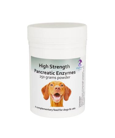 High Strength Pancreatic Enzyme Powder for Dogs & Cats by Chemeyes - Digestive Enzyme Supplement with Amylase Protease & Lipase - Pancreatin Supports Normal Digestion and Healthy Weight - 250g 250 g (Pack of 1)