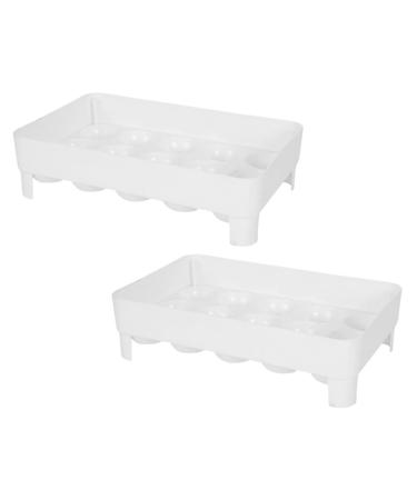 ETHZZLE Egg Carton 2pcs Egg Storage Box Refrigerator Organizers and Storage Egg Tray White Dog Plastic Kitchen Supplies