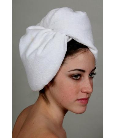 Eurow Microfiber Hair Towel Turban Wrap - White - 1 Pack