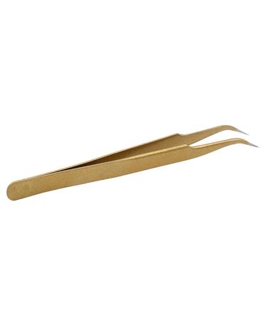 Eyelash Extension Tweezers Professional Precision Stainless Steel Golden Tweezers Tool for Lash Extension Supplies elbow Durability