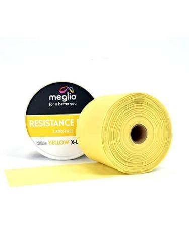 Meglio resistance band roll 46 meters of latex-free resistance band roll for fitness training gym home training stretching strength training & rehabilitation available in 5 colors/strengths yellow (extra light)