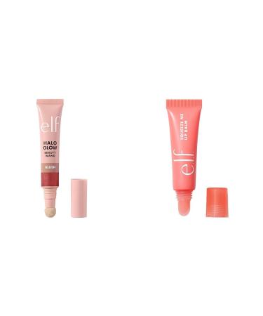 e.l.f. Halo Glow Blush Beauty Wand Liquid Blush Wand For Radiant & Squeeze Me Lip Balm Moisturizing Lip Balm For A Sheer Tint Of Colour Ros You Slay Compact + Lip Balm