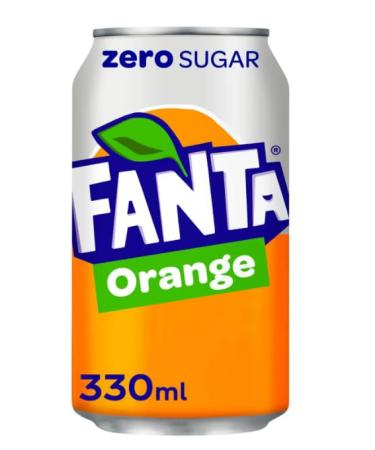 Fanta Orange No Sugar Zero Cans 330ml (24)