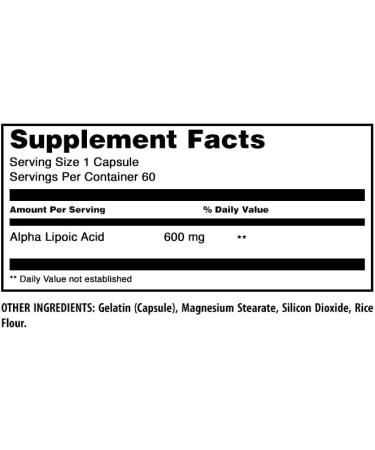 Amazing Formulas Alpha Lipoic Acid Supplement - 600mg | 60 Non-GMO Gluten Free Capsules | Made in USA - Buy Online on GoSupps.com