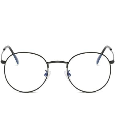 Junsika Blue Light Filter Glasses - Classic Round Metal Frame Non-Prescription Anti-Blue Light Unisex PC Gaming Glasses - A1: Black - Buy Online on GoSupps.com