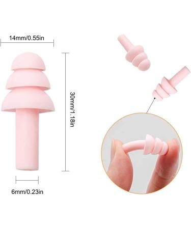 Kostatech Pink Earplugs - 5 Pairs Reusable Waterproof Soft Silicone Noise-Reducing Earplugs for Sleeping Learning Working & Swimming - Buy Online on GoSupps.com