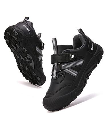 Yapoly Hiking Shoes Boys Girls - Toddlers Athletic Shoes Waterproof Anti-Collision for Trekking Trailing Camping Walking Running - Outdoor Kids Shoes Non-slip for Little Big Kids 13 Little Kid Black