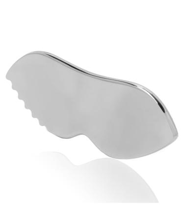 Stainless Steel Gua Sha for Facial Skin Care Scraping Massage Tool with Comb Teeth | Facial Massage Used for Face Neck and Around Lips with Travel Pouch
