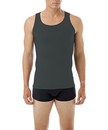 Underworks Mens Microfiber High Performance Compression Tank for Workouts, Sports Training and Shaping X-Large Dkgrey