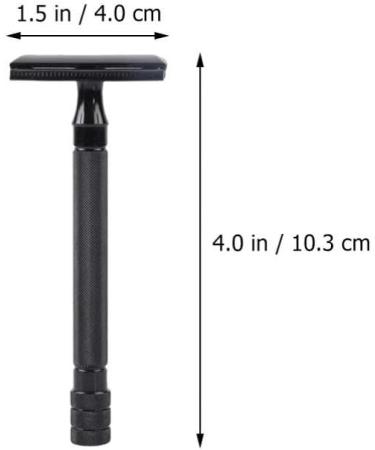 Beaupretty Manual Double-Sided Razor Set | Vintage Straight Edge Hairdresser Razor for Body & Facial Hair | Stainless Steel Black Finish - Buy Online on GoSupps.com