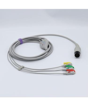 Sino-k Compatible PH Direct-Connect ECG Cable - 12 Pin 3 Leads Fixed Pinch Plug IEC Standard CE/FDA Approved - International Shipping Available - Buy Online on GoSupps.com
