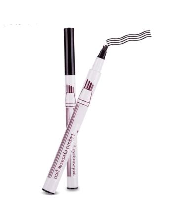 FRCOLOR Sweat-proof Liquid Dark Durable # Four Eyebrow Pencil Pronged Waterproof Grey Natural 1 count (Pack of 1) As Shown